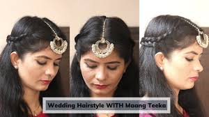 Shop traditional maang tikka online from kameswari jewellers in india. Maang Tikka Hairstyle With Side Braids Maang Tikka Hairstyle For Wedding Youtube