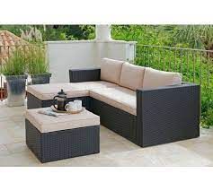 Buy Rattan Effect 3 Seater Mini Corner Sofa Black At Argos Co Uk Visit Argos Co Uk To Shop Online For G Garden Table And Chairs Patio Set Home Garden Design