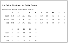 wedding dresses wedding dress size chart