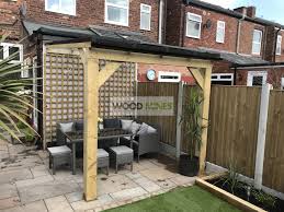 This gazebo was stained using a natural wood stain. Wooden Lean To Pergola Woodmines Info