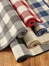 At 57 x 35, this rug is sizable enough to use as a base layer for your entryway, with another rug on top, or it can stand alone as an accent rug inside your home. Buffalo Check Rug Indoor Outdoor Use Vermont Country Store