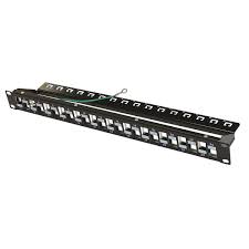 Panneau De Brassage Nu 1u 24 Ports Cat 6 6a Ftp Noir A Pas Decale
