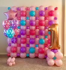 Wall Birthday Balloon Decoration Ideas At Home Balloon Wall Decor For Little Girl S First Birthday Party So Pretty First Birthday Decorations Girl Birthday Balloon Decorations Girl Birthday Decorations