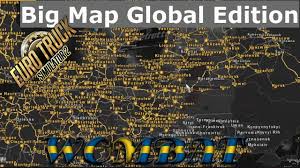 The mario map mod for euro truck simulator 2 includes countries and regions such as finland, norway, sweden, eastern europe, north africa, asia, south and north america, and even a map of ukraine and russia from the eastern express. Ets2 1 32 Big Map For Promods Global Edition 19 Map Mods 4 Dlcs And 1 Base Map Youtube