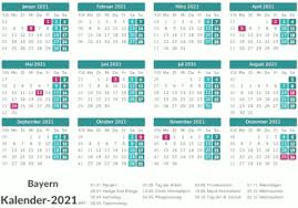 33, 16, 17, 18, 19, 20, 21, 22. Kalender 2021 Bayern