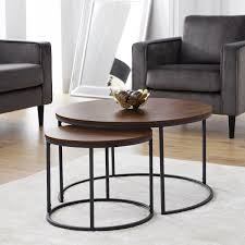 What's the perfect size for a cappuccino? Round Dark Wood Nest Of Coffee Tables With Black Metal Base Julian Bowen Bellini Buyitdirect Ie
