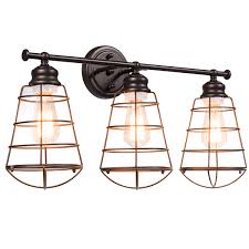 Use sconces, if you can, and. Costway 3 Light Vanity Light Metal Wire Cage Wall Sconce Bathroom Fixture Artist Lamp Walmart Com Walmart Com