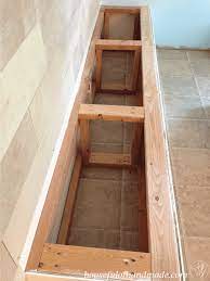 Now that you have your two legs built, it's time to put the whole bench together! Dining Room Built In Bench With Storage
