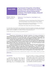 Pdf Psychometric Properties Of The Malay Version Of The Goal Content For Exercise Questionnaire Among Undergraduate Students At The Health Campus Universiti Sains Malaysia