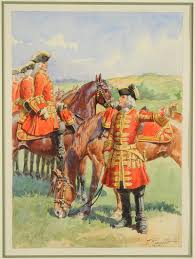 Rousselot Lucien Aquarelle Originale Gendarme De La Maison Du Roi Ancienne Monarchie Gendarme Ancien Regime Uniformes Militaires