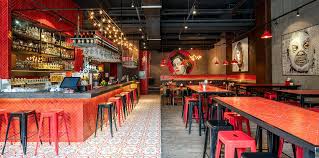 Our restaurant specializes in mexican food and we are a great steakhouse too. El Santo On Behance Mexican Restaurant Design Taqueria Design Restaurant Design Inspiration