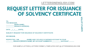 Definitely, it will be the marathi application letter format for bank latter but at an affordable price. Request Letter For Issuance Of Solvency Certificate Of Savings Account Letters In English