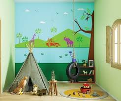 Chocolate brown mixed with candy colors creates an irresistible kid's room. Kids World Wall Stencils For Your Kids Asian Paints