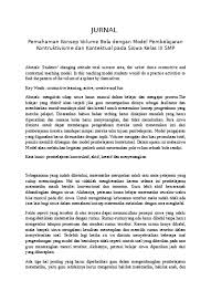 Skripsi merupakan sebuah karya ilmiah yang diwajibkan bagi mahasiswa demi meraih gelar sarjana. Top Pdf Jurnal Pemahaman Konsep Volume Bola Deng 123dok Com