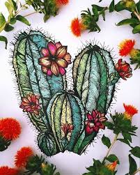 Cactuses Flowers Drawing Easy Flowers To Draw Colored Flowers Scattered Around White Background In 2020 Flower Drawing Cute Flower Drawing Beautiful Flower Drawings