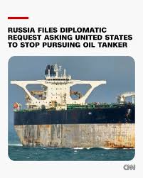Russia filed a formal diplomatic request that the United States stop  pursuing an oil tanker originally bound for Venezuela that has evaded US  custody for almost two weeks, two sources familiar with