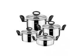 Cam kapaklar ve metal kulplar. Tencere Setleri