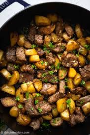Asian Steak Bites And Potatoes Delightful Plate Recipe Asian Steak Bites Steak Bites Asian Steak