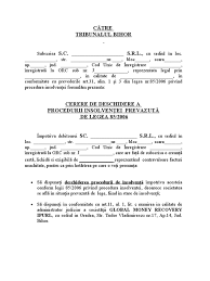 Maybe you would like to learn more about one of these? Model Cerere Insolventa La Initiativa Creditorului