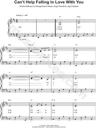 Elvis Presley Can T Help Falling In Love Sheet Music Easy Piano In D Major Transposable Download Print Sku Mn0105297
