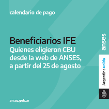 El ingreso familiar de emergencia (ife) es una medida excepcional implementada por el gobierno nacional, que busca proteger a las familias argentinas ante . Desde El 25 De Agosto Se Paga El Ife 3 A Quienes Eligieron Una Cbu O Cobraron Por Otros Medios Bancarios Santa Elena Digital