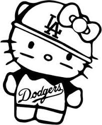 Los Angeles Dodger Hello Kitty Hellokitty La Dodgers2 Jpg Dodgers Baseball Baseball Coloring Pages Dodgers
