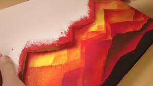 Or you could make the sunset the whole painting. Torn Paper Painting Layered Sunset Mountains Easy Acrylic Painting Technique Nestia