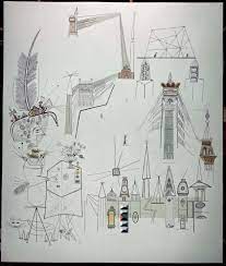 34 555 просмотров 34 тыс. Detail Of The Mural Of Cincinnati For The Terrace Plaza Hotel 1948 Cincinnati Art Museum Saul Steinberg Foundation