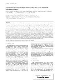 Pdf Seasonal Variation In Mortality Of Brown Trout Salmo Trutta In An Acidic Aluminium Rich Lake