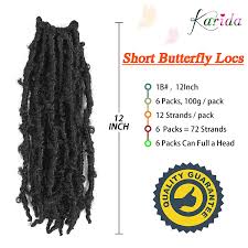 Buy Karida 6 Packs Butterfly Locs Crochet Hair 12 Inch Short Distressed Faux Locs Crochet Hair Pre Looped Natural Messy Butterfly Bob Locs Pre Twisted Braids 12 Inch Pack Of 6 1b Online