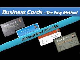 I don't know if the following procedure works (as written) in word 2010, but it does work in ms word 2002, so you might try it. Business Card Make Business Cards Microsoft Word 2010 Tables Youtube