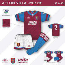 Aston villa away kids football kit 19 20 soccerlord. An In Depth Look Aston Villa 1992 93 Home Kit Kit Design Football Shirt Blog