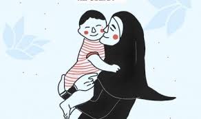 Pregnant mother drawing flower hearts decoration cartoon design. Aturan Mengasuh Anak Dalam Islam Republika Online