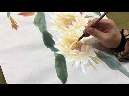 38 國畫山水影音教學園區 寫意花鳥基礎曇花 林振彪 youtube painting art chinese painting