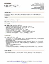 Fire Chief Resume Samples Qwikresume