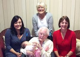 Baby Phoebe makes it five generations in Grantham family