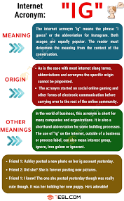 Ig Meaning What Does Ig Stand For With Useful Examples 7 E S L Meant To Be Other Ways To Say Learn English