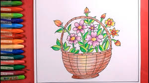 Our range of paper, plastic and silk flowers are perfect for a handmade wedding or low maintenance floral arrangements around the home. How To Draw Flower Basket Step By Step Easy Flower Basket Drawing Youtube
