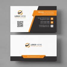 Business Card Mockup With Orange Elements In 2020 Yellow Business Card Business Card Mock Up Business Cards Creative