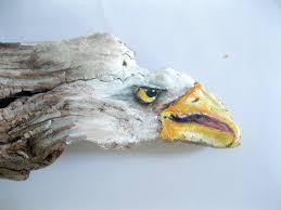 Easy Koyal Bird Drawing For Kids Painted Eagle Vulture Bird Driftwood Painted Eagle Bird Etsy Driftwood Art Painted Driftwood Bird Ornaments