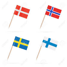 Schweden, norwegen, dänemark, finnland und island. Scandinavian Minifahnen Flagge Norwegen Schweden Finnland Und Danemark Lizenzfreie Fotos Bilder Und Stock Fotografie Image 64452819