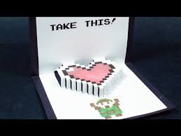 How to make a pop up gnome card. Zelda Pop Up Card Heart Container Free Template Kirigami 3d Valentine S Day Greetings How To Youtube