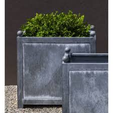 3r studios iron planter on stand. Metal Zinc Square Large Outdoor Planters Kinsey Garden Decor