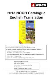 Full and empty charts available. 2013 Noch Catalogue A English Translation Page 2