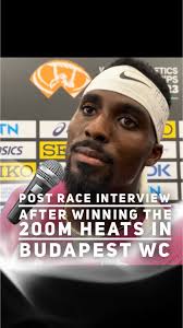 Kenny Bednarek post race interview after Winning the 200m Heat At World  Championships in Budapest 2023, #kennybednarek #kungfukenny #track  #trackandfield