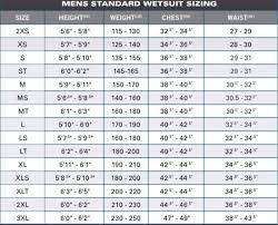 44 Proper Wet Suit Size Chart