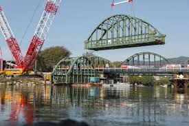 Demag Cc 3800 1 Crawler Crane Dismantles Railroad Bridge