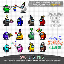 Download Among Us Set 5 Birthday Theme Among Us Clip Art Origin Svg Art