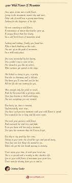 Our shots shall smack the image from the plates; Your Wild Flower Of Mountain Poem By Cristina Teodor