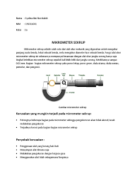 Apr 13, 2020 · berdasarkan fungsinya, mikrometer sekrup dibagi menjadi tiga, yaitu sebagai berikut. Mikrometer Salma
